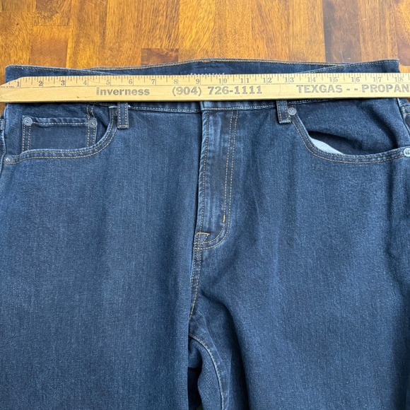 Aeropostale Mens Straight Leg Jeans Dark Wash Blue Denim 36x30 (36x29) Stretch - Picture 6 of 7
